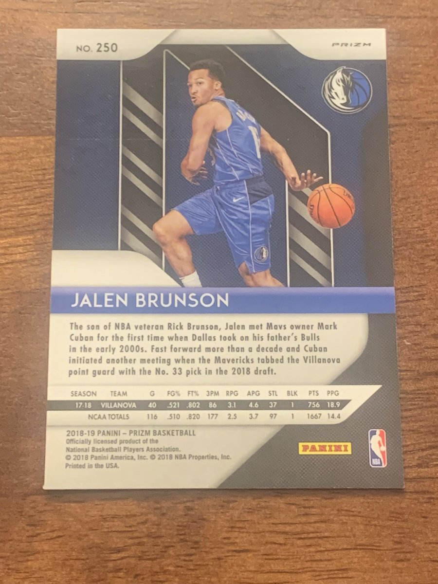 Jalen Brunson Rookie Green Prizm *Print Lines* $30 BMWT @DirtyWorldRT @CodiDaReposter @sports_sell @TheHobby247 @Nolacardtweets @PCOregonDucks2 @Hobby_Connect @TopGunCards @j3ffff #TheHobbyFamily