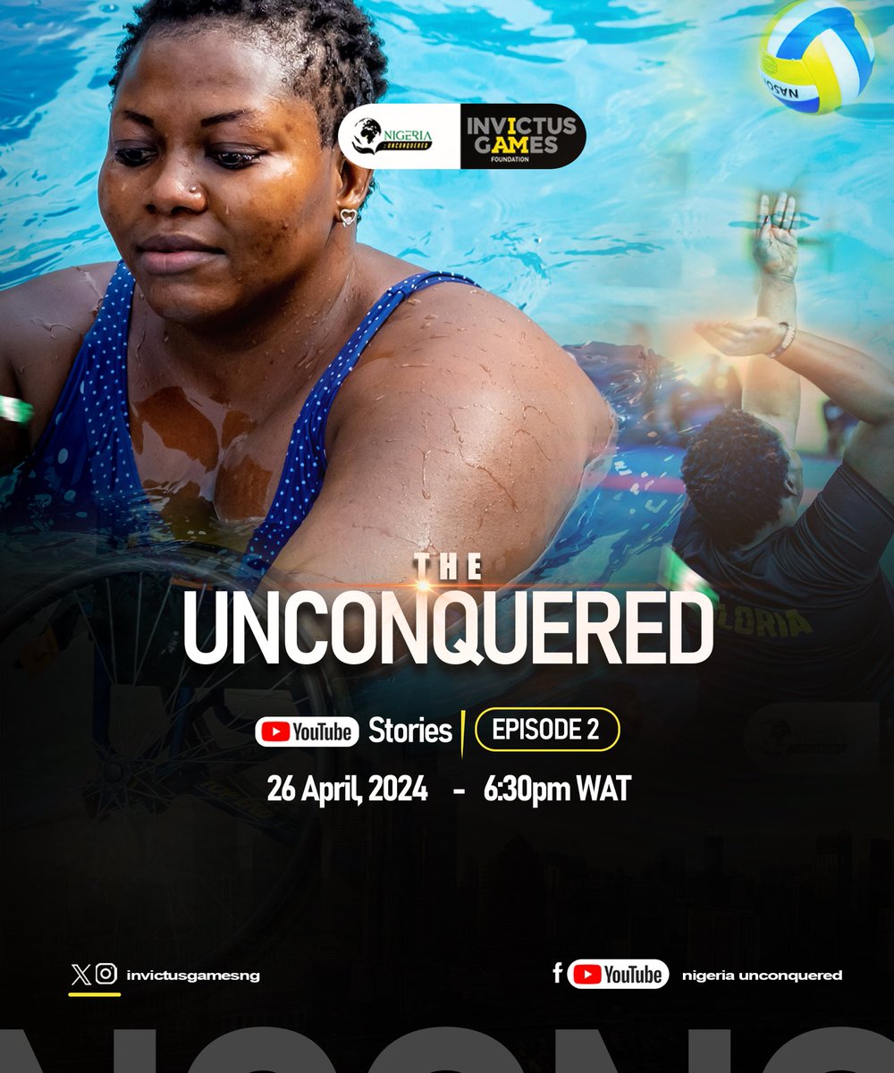 EPISODE 2: THE UNCONQUERED YOUTUBE STORIES💛🖤🇳🇬💪🏽

Coming out on the 26th April, 2024 
Time: 6:30pm WAP

Watch all the complete videos on our YouTube Channel link below 👇🏻

🔗 youtu.be/j8GH-BKs8B4?si…

#invictusspirit #teamnigeria #youtubestories #sharedjourney