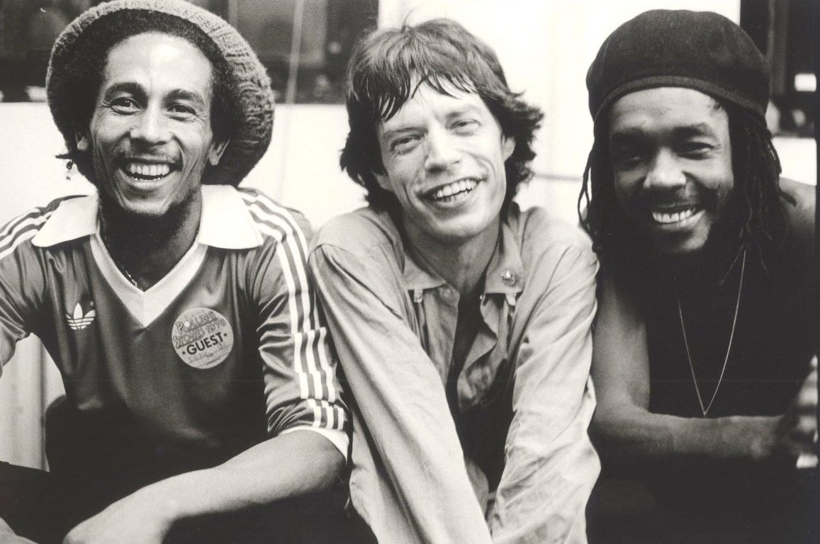Bob Marley, Mick Jagger, and Peter Tosh, New York, 1978