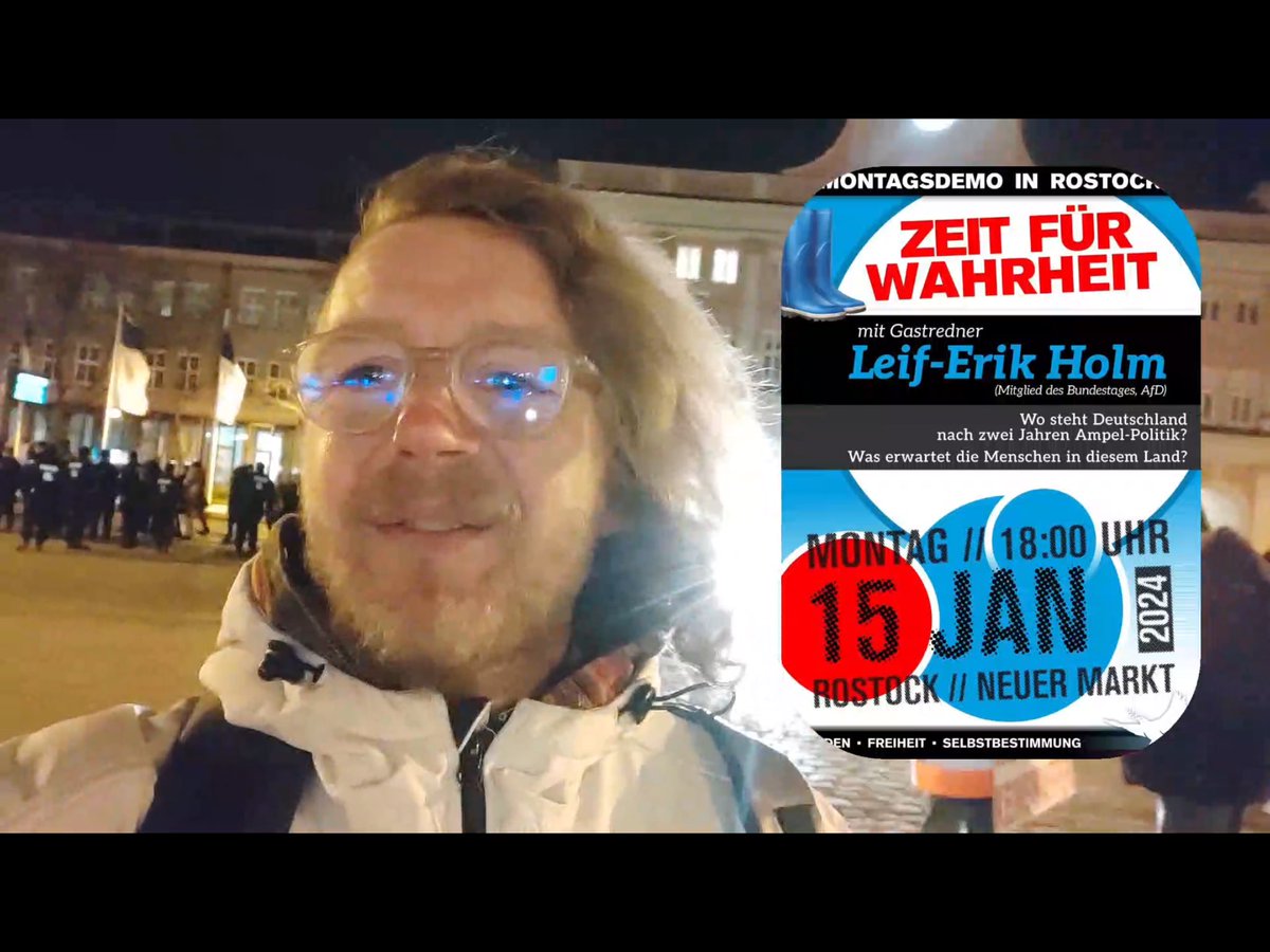DerNorb's tweet photo. @bildwerkrostock In #Rostock rufen aktuell ausgerechnet die Dullis zur Teilnahme auf, die immer wieder mit rechtsextremen Typen kuscheln. 
Beispiel Peter Anders von der #Basispartei.
Auf Telegram wird von ihm #Holocaustleugnung verbreitet.
🤮 https://t.co/9sImWk244A