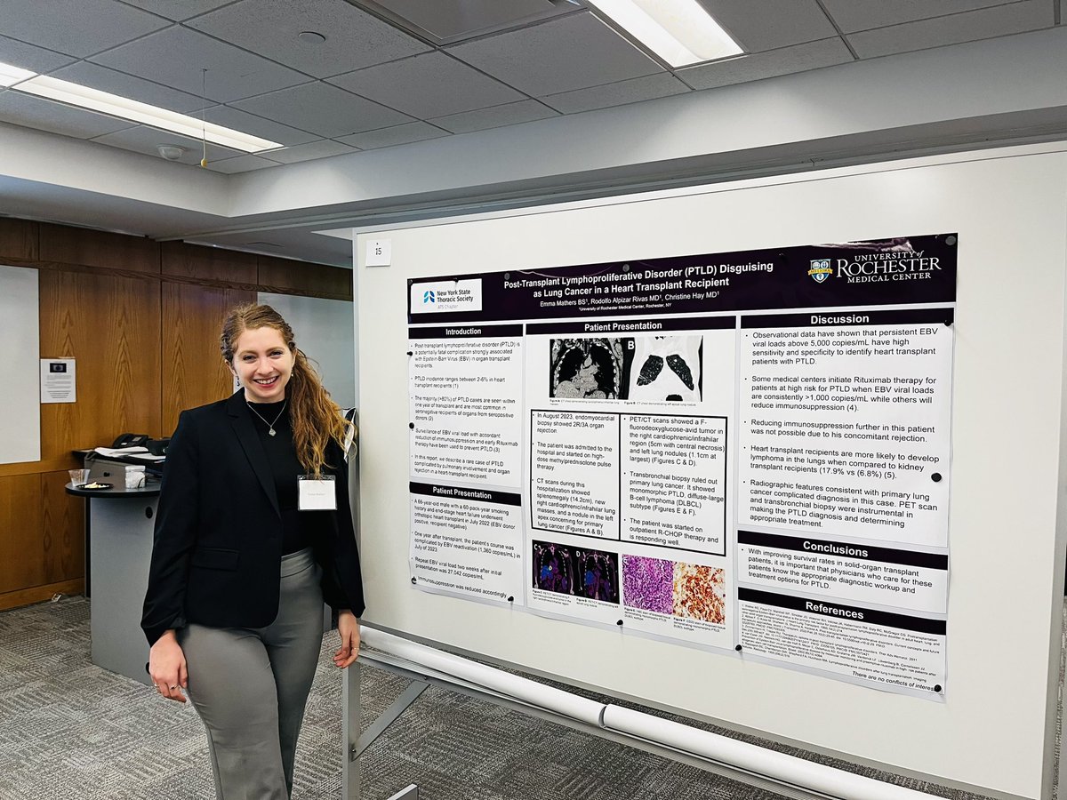 Proud mentor alert 🚨 @URMC_DeptMed . Huge shout out to Emma Mathers MS3 @URochester_SMD  who won both the @ACPIMPhysicians national Clinical Vignette competition with a rare case of Vexas sd and the NYTS competition with a PTLD case She will be applying to IM and is a rising 🌟