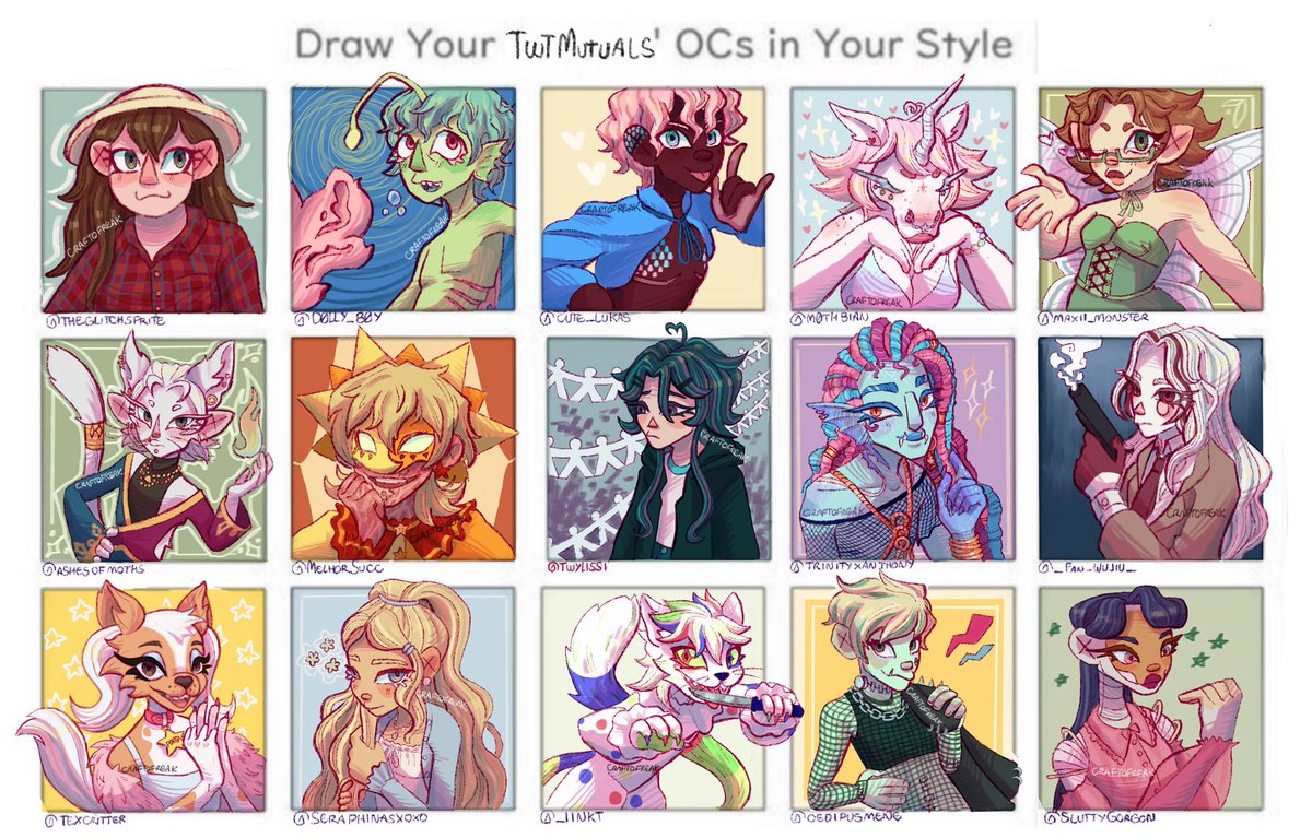 I hope I made them justice!! @TheGlitchsprite @D0LLY_B0Y @cute_lukas @m0thbian @maxii_monster @ashesofmoths @MelhorSucc @twylissi @trinityxanthony @_Fan_wujiu_ @texcritter @seraphinasxoxo @_iinkt @oedipusmene @SluttyGorgon