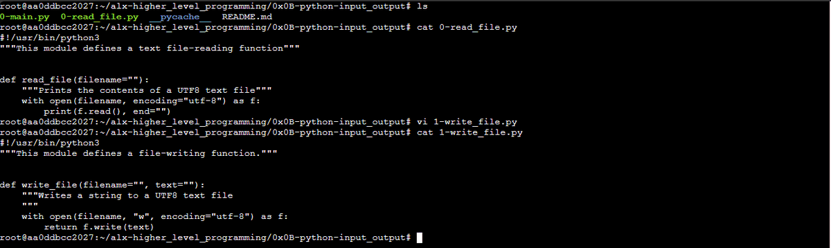 Catching up on #100DaysOfALXSE (Days 28 & 29)! Conquered file I/O: reading, writing, appending text files. Tackled JSON conversion for data exchange.  
#ALX_SE
#100daysofALXSE
#DoHardThings
#Python 
#learningtocode