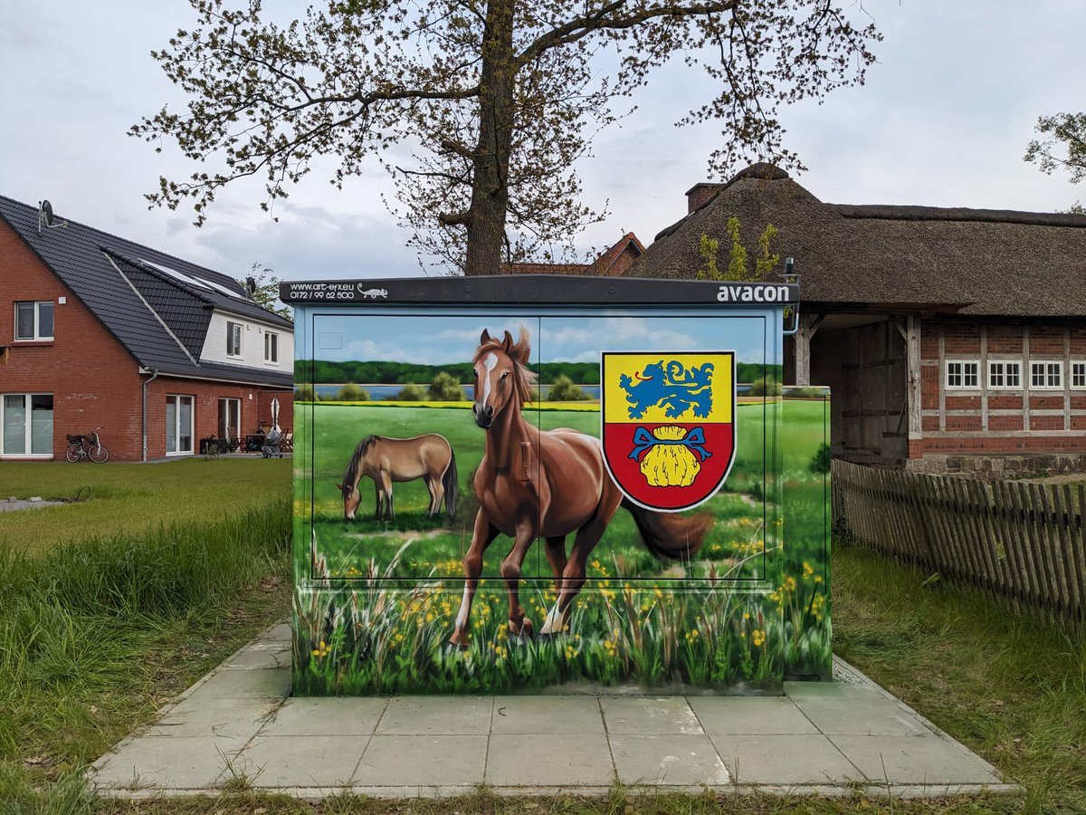 CoraLandshuter's tweet photo. Die #Pferde sind los 🐎 #Trafokunst in #Bütlingen Gemeinde #Tespe #Elbmarsch https://t.co/is8q7vk0R5