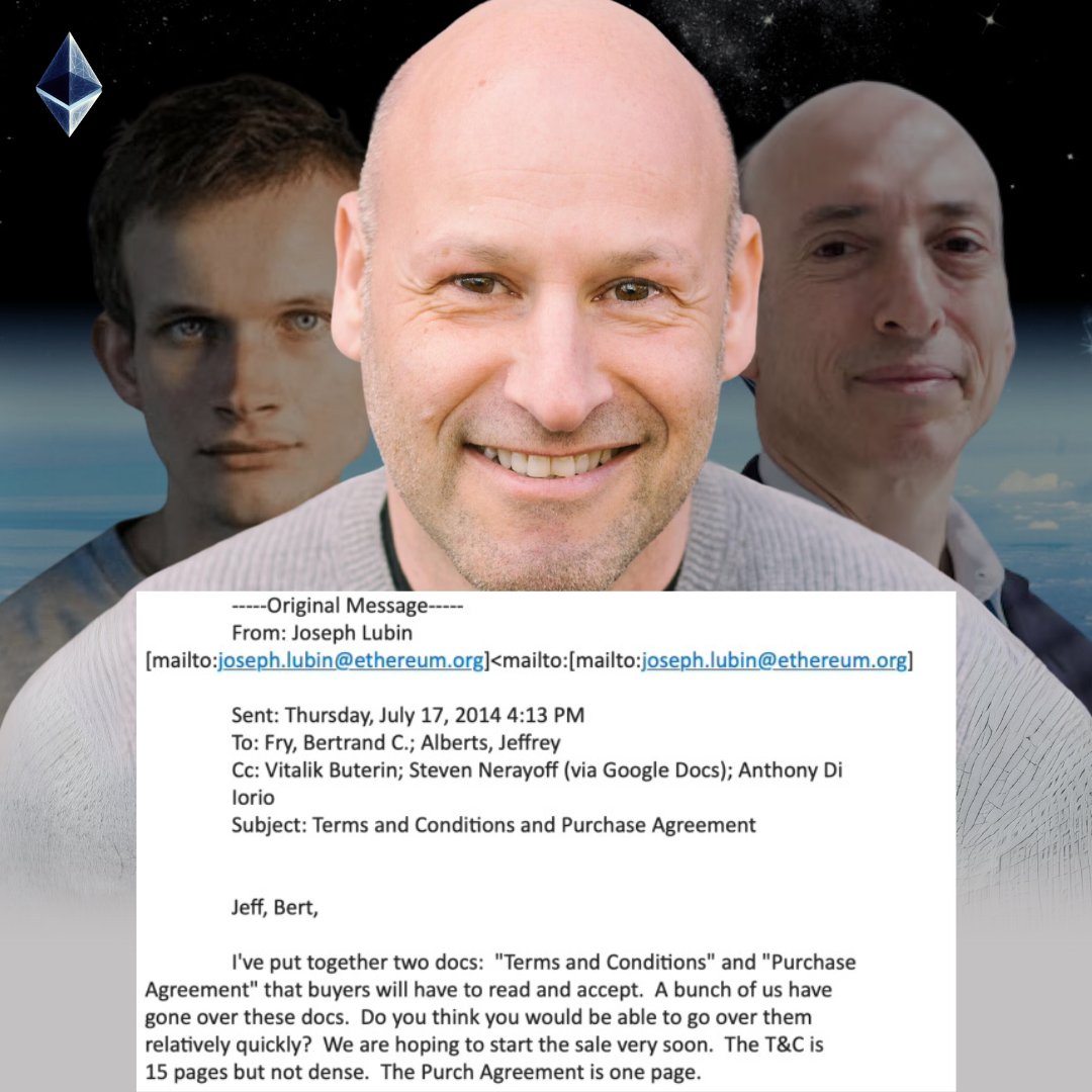 🚨THE COVER-UP CONTINUES: Joseph Lubin and @Consensys have filed a lawsuit against the @SECGov to ensure that @ethereum is NOT declared a security. @ethereumJoseph, do you recall when you wrote the terms and conditions and the purchase agreement in 2014? Lubin's significant…