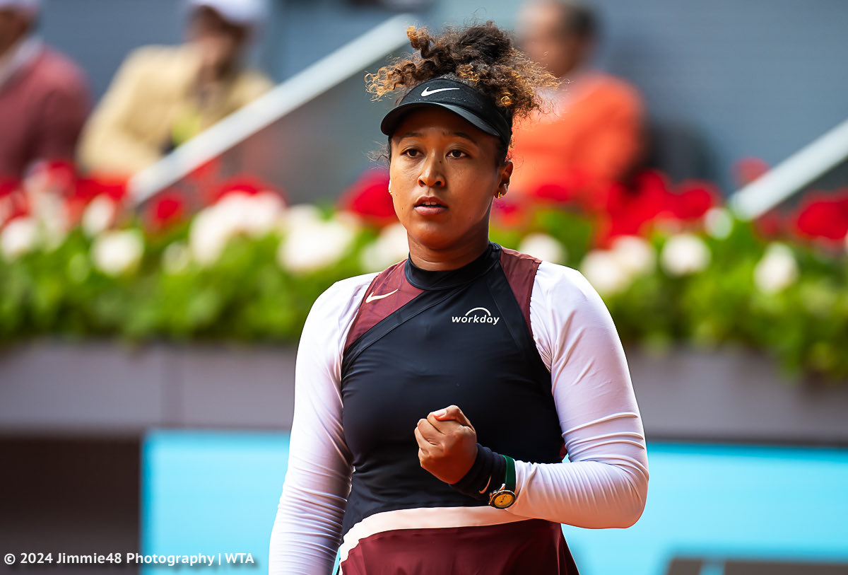 Naomi Osaka in action in Madrid