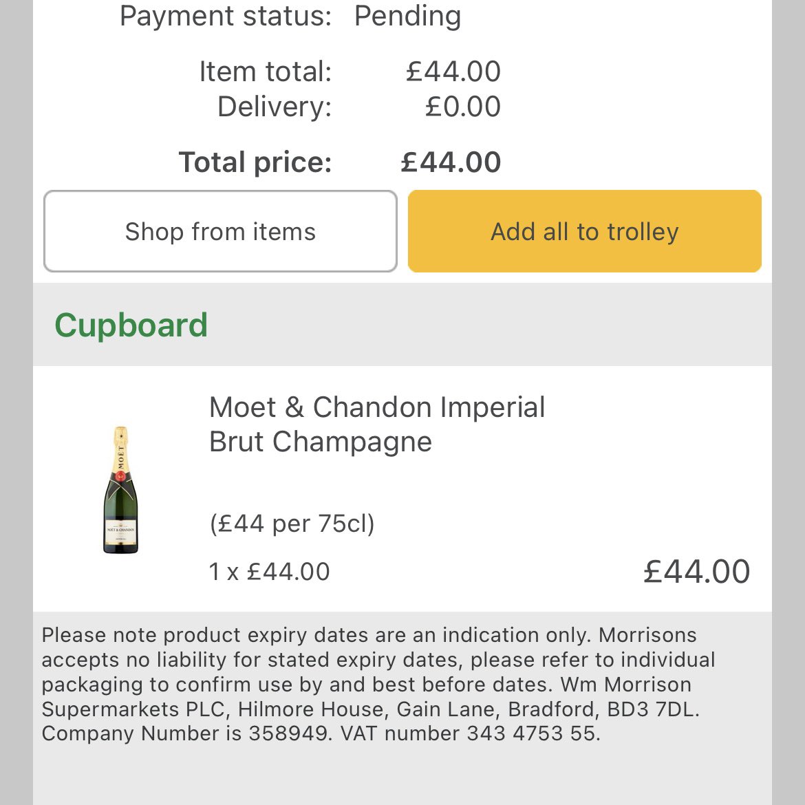 Brilliant. I’m getting one bottle of champagne delivered tomorrow. Trying to update the order and it didn’t save in time. I think I need to #BeThankful that it’s bedtime. Tomorrow is another day 🤦🏻‍♀️ #IGiveUp #OneOfThoseWeeks