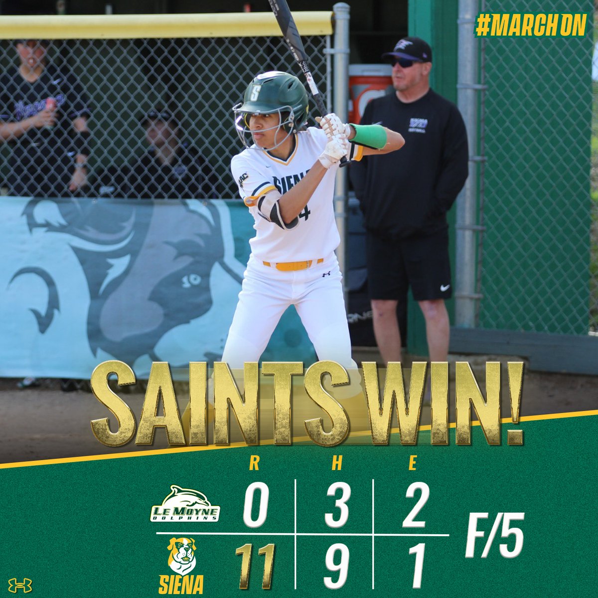 🧹🧹 The Saints clean up Le Moyne at home with a big run-rule win in game two 💯 #MarchOn