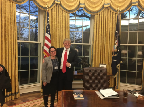 Here's what a 'free and independent press' looks like (star NYT reporter hamming it up with Trump in the Oval Office)