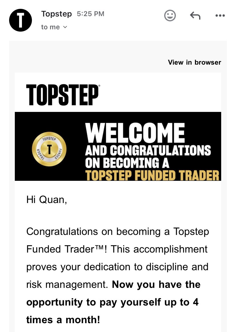 3rd and final TopStep account

Let’s goooo!!!