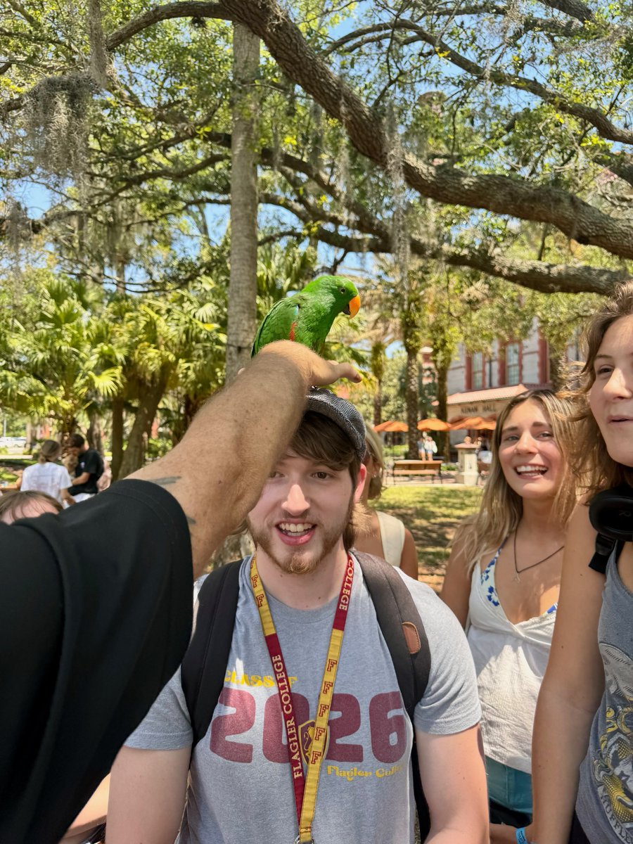 FlaglerCollege's tweet photo. Feeling like you're in a cram session with stress? We've got your back(pack)! 🎒 Students took a break today from the books and participated in Destress Day before finals hit. Let's tackle finals together, Saints! #FlaglerCollege #DestressDay #CollegeLife #lifeatflagler https://t.co/x03aFKAMDU