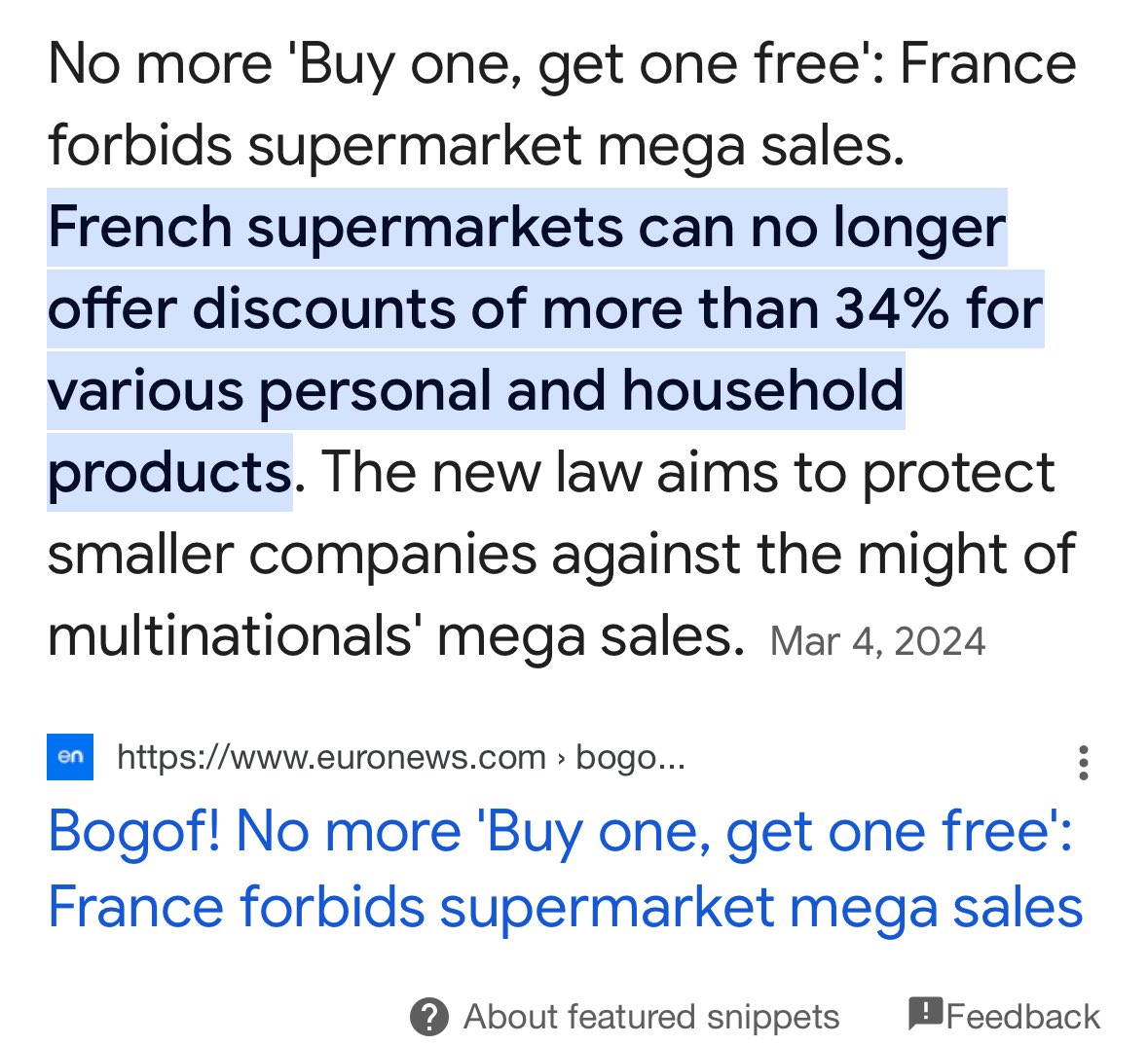 Every European country has various laws on the books that are just like “productivity is illegal now” and then people wonder why they are poor.