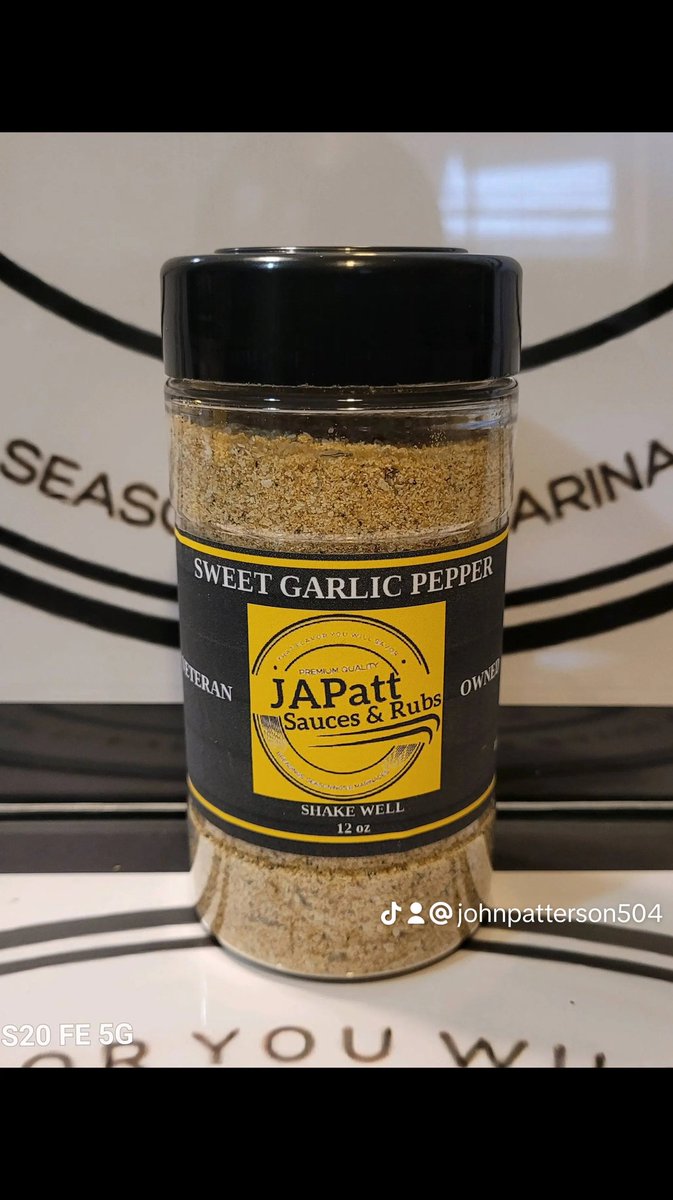 ja_patt's tweet photo. Another one just been added to the JAPatt family, 'Sweet Garlic Pepper'. Always Uniquely Blended and full of flavor. 
#thatflavoryouwillsavor #MakingMajorMoves  #GrindTime #GodFirstBeforeAnythingElse #veteranowned #GodsPlan #bossmoves #wegotthatflavor
https://t.co/49FycGDd8n https://t.co/bukJHKhcoU