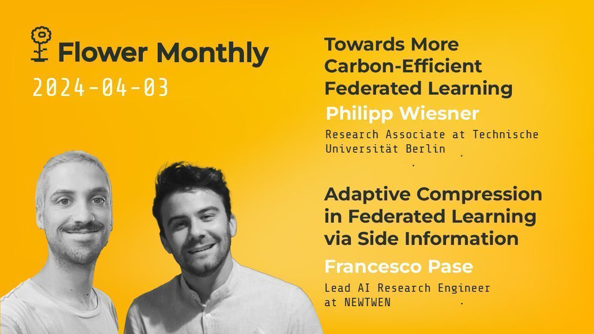 🌼 Flower Monthly April recording is ready! 

Catch two great speakers:

1️⃣ @PhilippWiesner @TUBerlin buff.ly/442wIX0 
2️⃣ @FrancescoPase @NEWTWEN buff.ly/3Un5FTe 

📺 Watch the full session: buff.ly/4d52kzm 

🚀 Join 🌼Flower today: buff.ly/3YONpTy