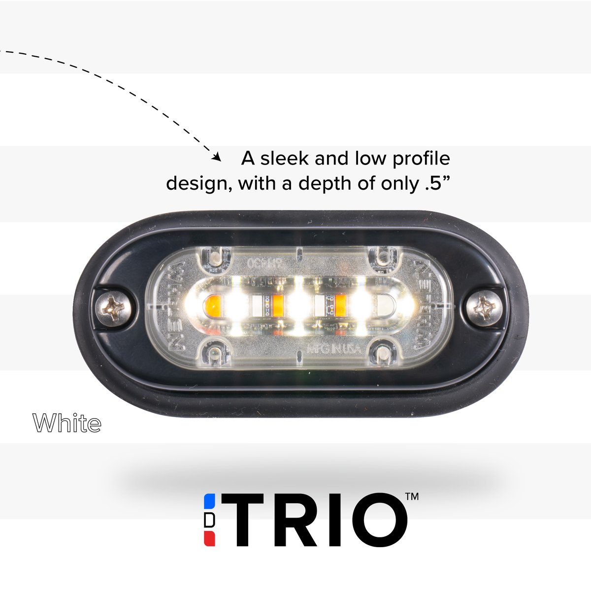 Mini T-Series™ is now available in TRIO™! 

Ideal for high-performance warning or illumination, the Mini-T Series features a sleek, low-profile design with a depth of only .5” allowing it to easily fit into tight spaces. 

#WhelenEng #ManufacturedinAmerica #EmergencyLighting