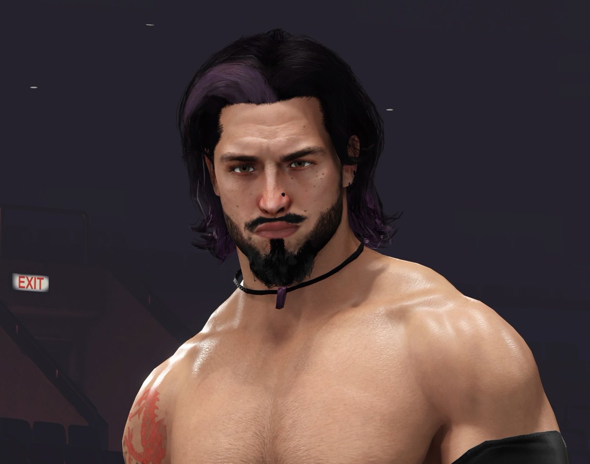 A2JWWE2k's tweet image. ⚫️🟣 A2J *UPDATED* 🟣⚫️ 

Updated face texture, morph and skin tone. 

Gear changes to colouring/brightness and accessories. Updated mask for entrance attire. 

Now Up on CC!

Tags: A2J / AWF

#AWF #CAWs #Cawcommunity #wwe2k23 #WWE #Caw #originalcaw #A2J