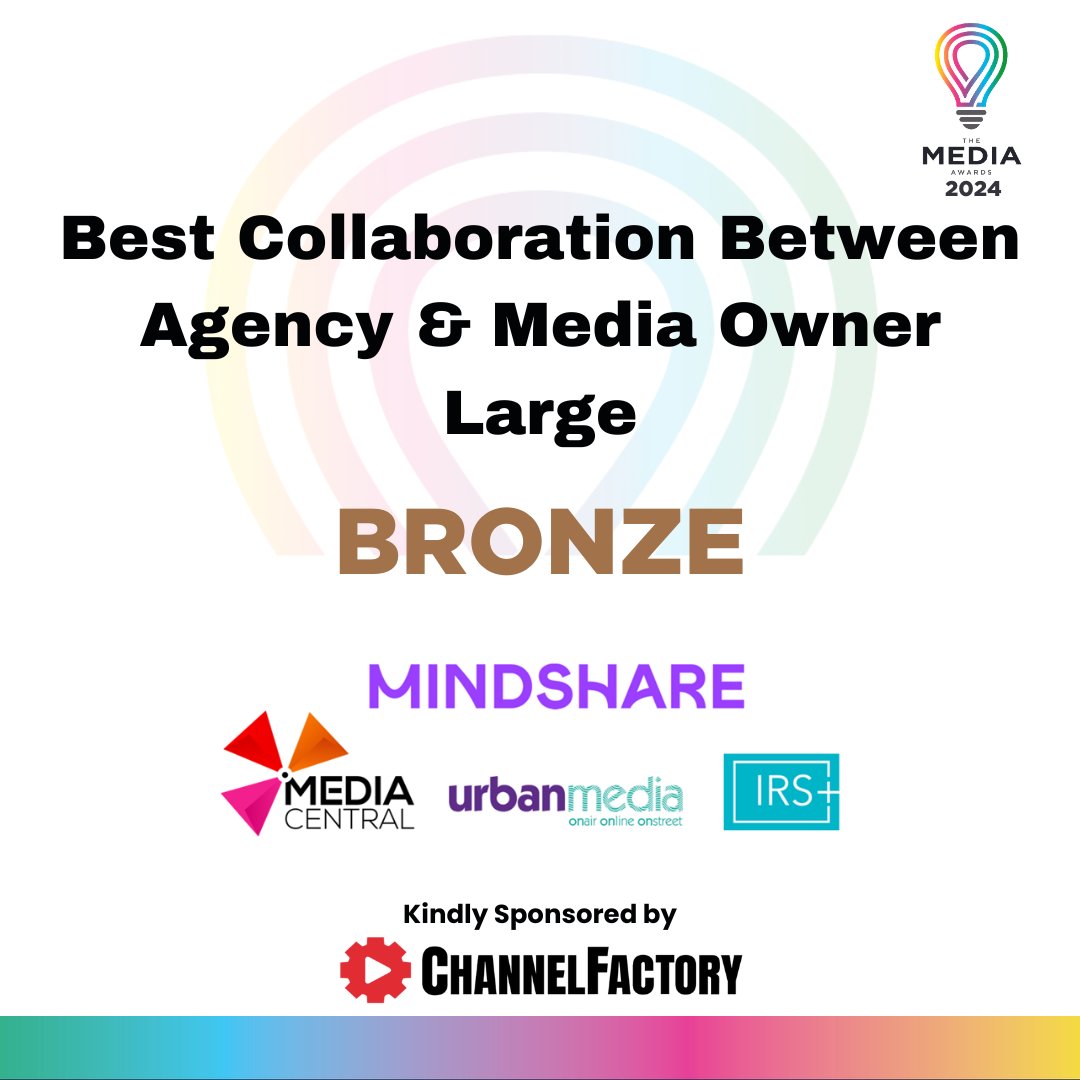 The Media Awards 2025 (@mediaawards_irl) on Twitter photo <a href="/MindshareIRL/">MindshareIRL</a> <a href="/MediaCentralIRL/">Media Central</a> <a href="/urbanmediairl/">urbanmedia</a> @IRS_Plus takes the Bronze in the Best Collaboration between Agency and Media Owner Large category at the Media Awards 2024 sponsored by <a href="/Channel_Factory/">Channel Factory</a> Congratulations!!!
#mediaawards24 #awardnight #awardceremony #mediaawards #MA24 <a href="/MindshareIRL/">MindshareIRL</a> <a href="/MediaCentralIRL/">Media Central</a> <a href="/urbanmediairl/">urbanmedia</a> @IRS_Plus takes the Bronze in the Best Collaboration between Agency and Media Owner Large category at the Media Awards 2024 sponsored by <a href="/Channel_Factory/">Channel Factory</a> Congratulations!!!
#mediaawards24 #awardnight #awardceremony #mediaawards #MA24