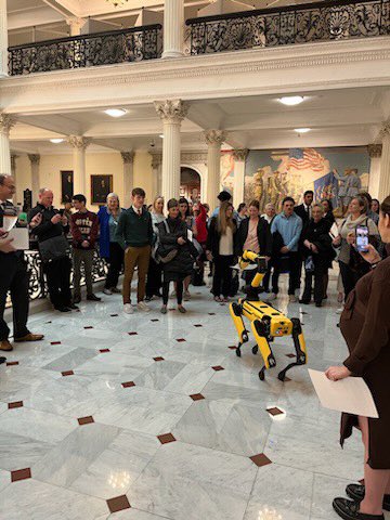 I was privileged today to bring Spot to the Massachusetts State House, to educate lawmakers and staff on the benefits of advanced robotics, and to discuss our support for the Responsible Robotics Act. Is Spot the world’s first robot lobbyist?