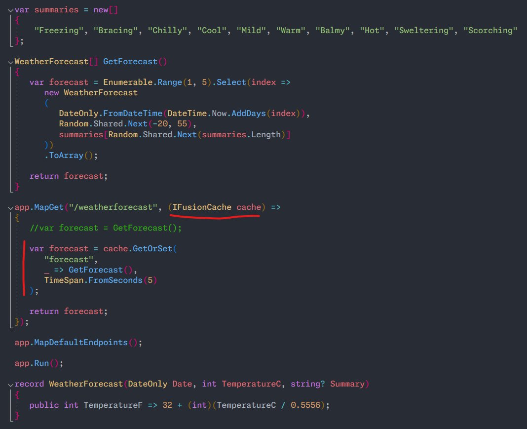jodydonetti's tweet image. And after an impepata di cozze and some white wine, here it is in all its simplicity: Aspire and FusionCache working together.

Now I'll try to make it more friendly and less hacky...

#Aspire #FusionCache