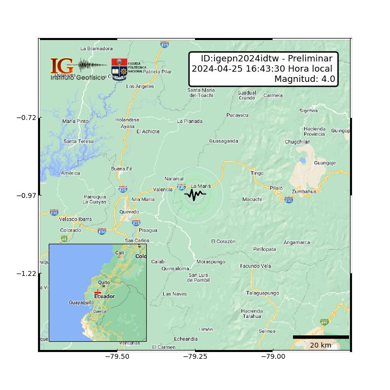 #SISMO ID:igepn2024idtw Preliminar 2024-04-25 16:43:31 TL Magnitud: 3.7 Profundidad: 89 km, a 4.51 km de La Mana, Cotopaxi, Latitud: -0.97 Longitud:-79.20 Ecuador. Sintió este sismo?