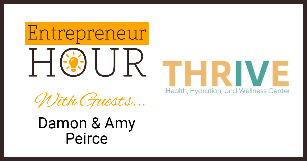 Thank you to Damon & Amy Peirce for sharing their start up journey for Entrepreneur Hour. Listen to find out where it all started & learn more about the services the Thrive Health, Hydration, and Wellness Center provide🎧 bit.ly/4dhdEZm