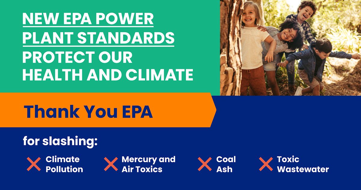 Today’s @EPA announcement on cleaning up existing coal-fired & new gas-fired power plants is a big step towards @POTUS’s goal of cutting climate pollution in half by 2030. Our communities & ecosystems deserve clean air & water.