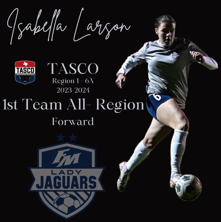 Congratulations @2025Larson for being selected by TASCO as 1st Team All-Region Forward!