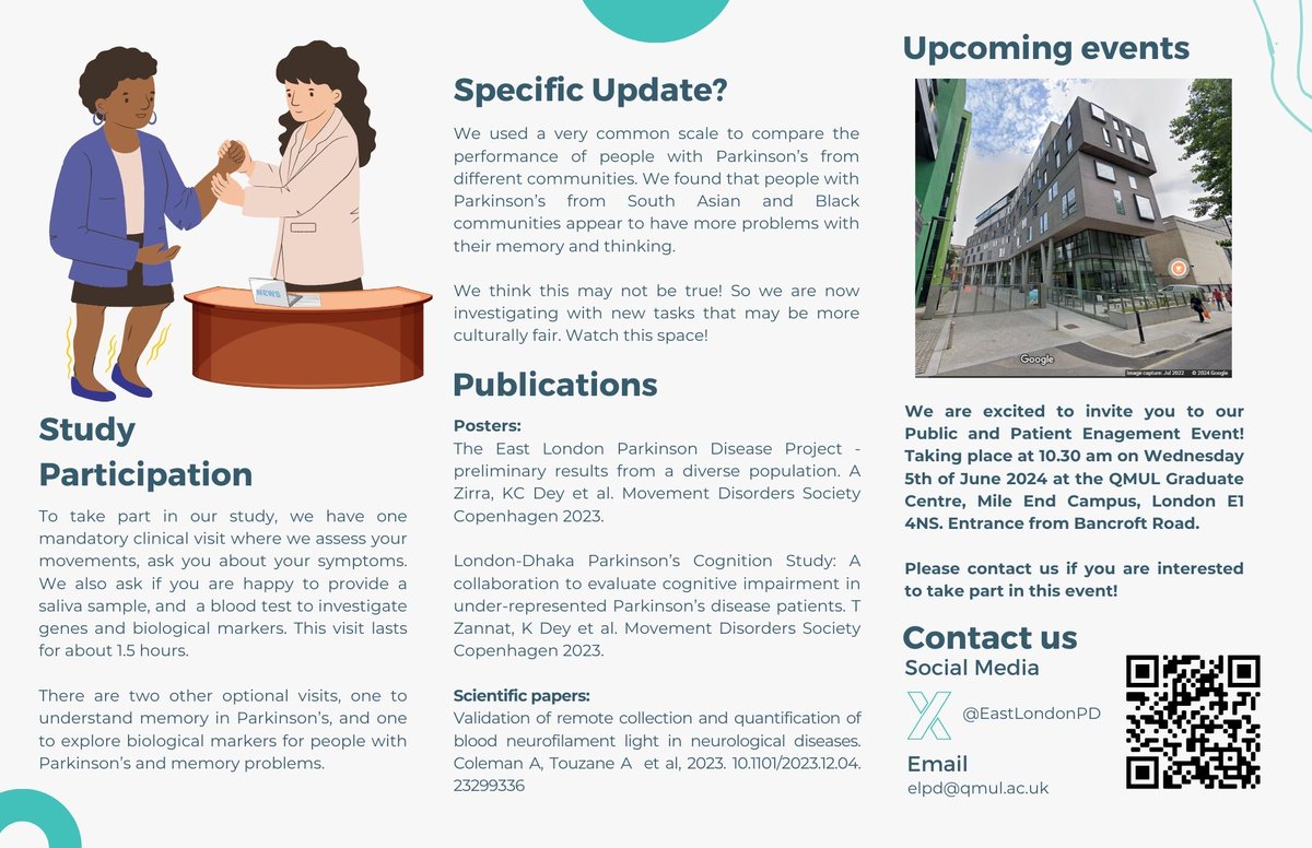 The East London Parkinson's Disease Project (@eastlondonpd) on Twitter photo Very excited to release our #newsletter for our upcoming #PPIE event scheduled on #5thJune (10.30 am) <a href="/QMUL/">Queen Mary University of London</a> graduate centre. Please get in touch with us to book your place! Looking forward to seeing you there! <a href="/LDCSPD/">London-Dhaka Cognition Study</a> <a href="/preventiveneur1/">Centre for Preventive Neurology</a> <a href="/predictPD/">Alastair Noyce</a> <a href="/Alex_Zirra/">Alex Zirra</a> <a href="/Kamalesh_Dey/">Dr Kamalesh Dey</a> +team! Very excited to release our #newsletter for our upcoming #PPIE event scheduled on #5thJune (10.30 am) <a href="/QMUL/">Queen Mary University of London</a> graduate centre. Please get in touch with us to book your place! Looking forward to seeing you there! <a href="/LDCSPD/">London-Dhaka Cognition Study</a> <a href="/preventiveneur1/">Centre for Preventive Neurology</a> <a href="/predictPD/">Alastair Noyce</a> <a href="/Alex_Zirra/">Alex Zirra</a> <a href="/Kamalesh_Dey/">Dr Kamalesh Dey</a> +team!