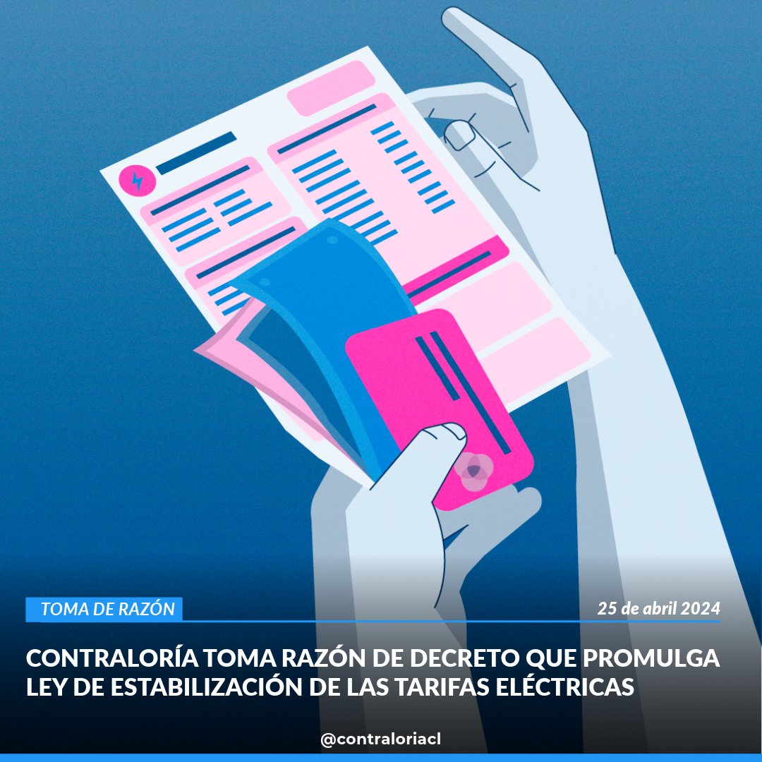 🔴Contraloría cursó el decreto promulgatorio de la ley 21.667 para estabilizar tarifas eléctricas. Medidas incluyen subsidios y descongelamiento gradual. Así, mitiga las alzas proyectadas en las cuentas de la luz⚡ La nota aquí👉bit.ly/4bcgRaG