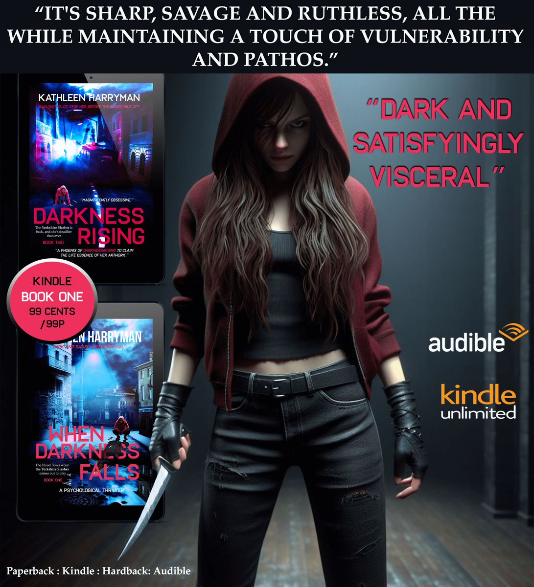 '...unexpected plot twists, original characters, natural dialogue & clean eloquent prose (by @KathleenHarrym1)' 📚2: mybook.to/DR-BK2 📚1: getbook.at/WDF 🚨#ebook One #99cents/#99p on #Kindle🚨 #thriller #mystery #suspense #fiction #horror #serialkiller #bookX