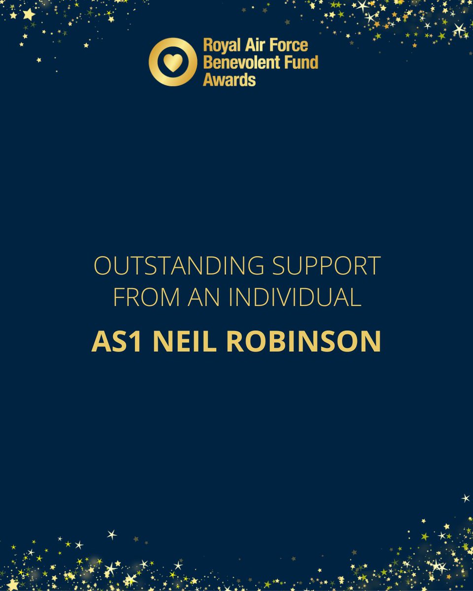 Well done AS1 Neil Robinson for winning our ‘Outstanding Support from an Individual’ award at our RAF Benevolent Fund Awards this evening. 

Thank you to @MidshiresGroup, who have sponsored our awards ceremony since its inception, for sponsoring this award

#RAFBFAwards