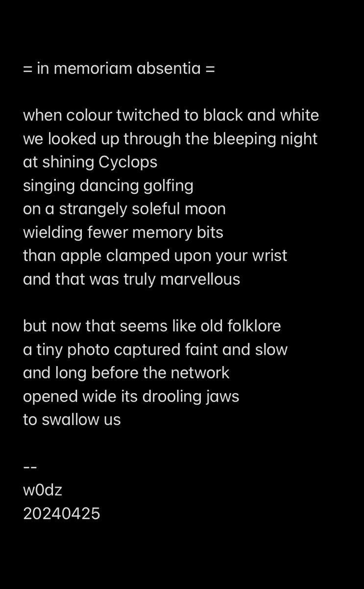 in memorium absentia #vss365 #marvellous #scififri #sfpoetry #poem #poetry v3