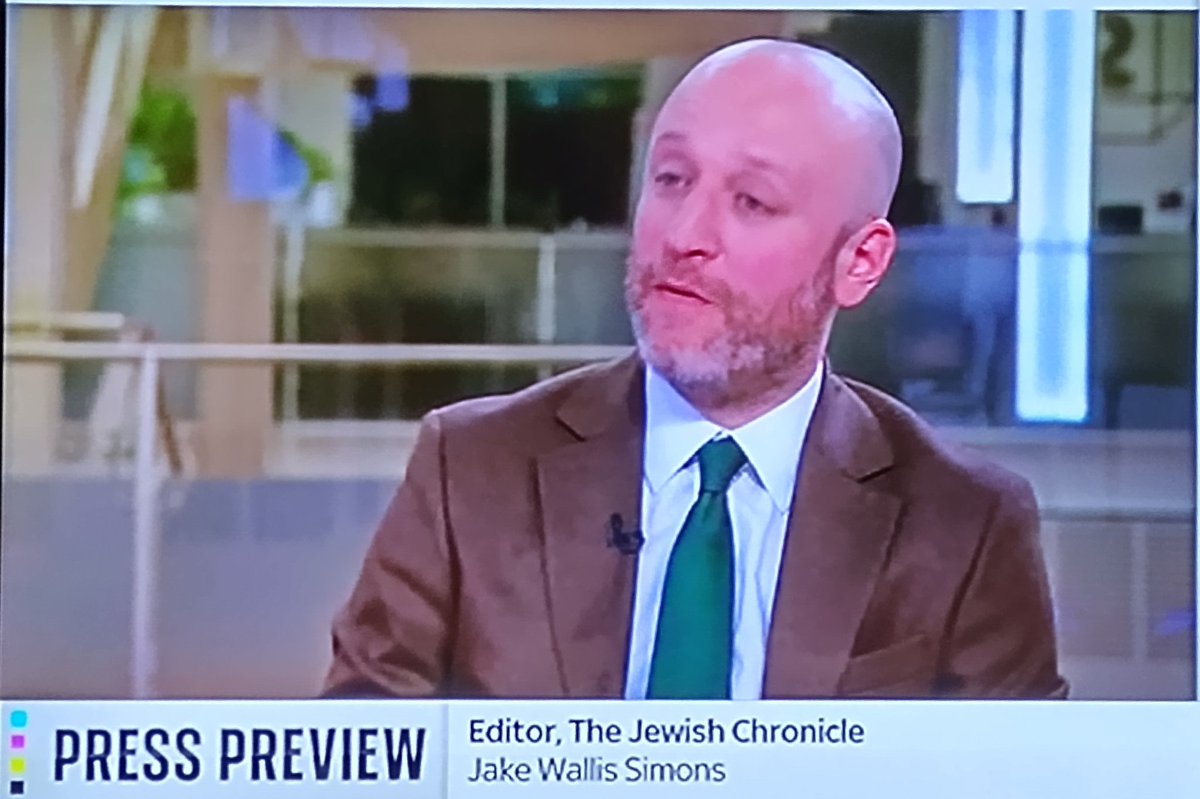 They're all in it together. The Jewish chronicle has a circulation of about 40,000 at most. Yet its editor is constantly invited onto national programmes spouting his views. #PalestineGenocide