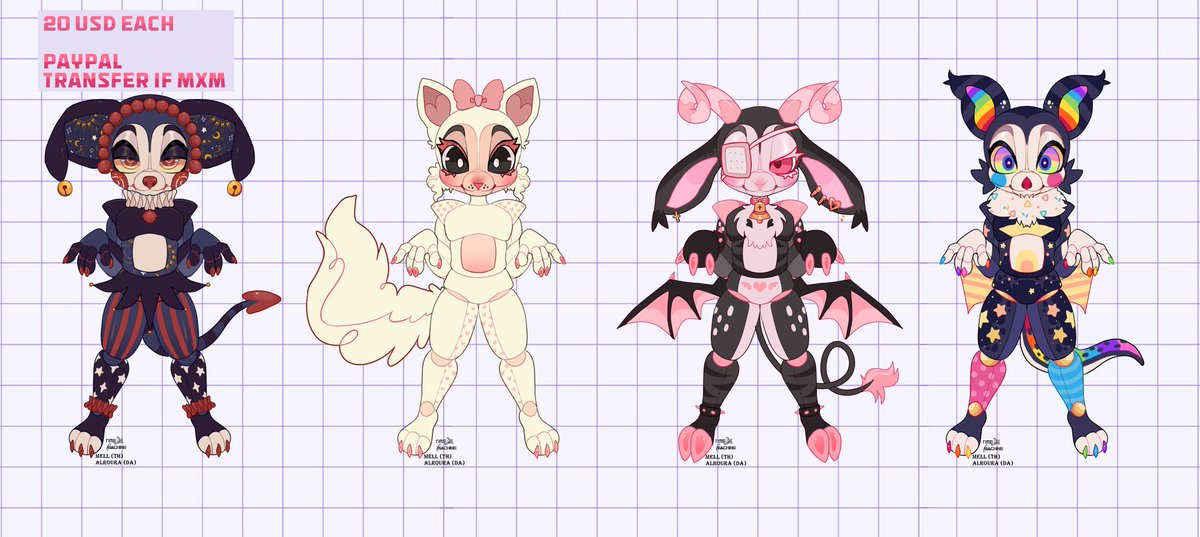 TimeMachinepup's tweet photo. Animatronics Adopts! 

All OPEN
Feel free to offer

Base by MELL
Designs and edits by me https://t.co/KZlVZj5cFt