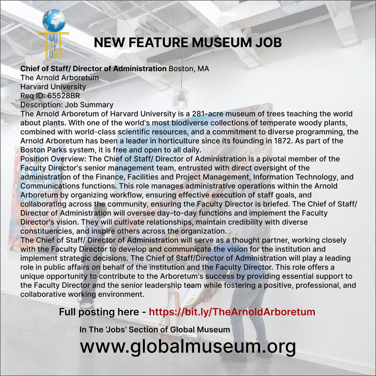 ⭐️Feature Global Museum Job Posting | Chief of Staff/ Director of Administration | The Arnold Arboretum | Harvard University | Boston, MA sjobs.brassring.com/TGnewUI/Search… #museums #globalmuseum #jobs #museumjobs #HarvardUniversity #Boston #employment #plants