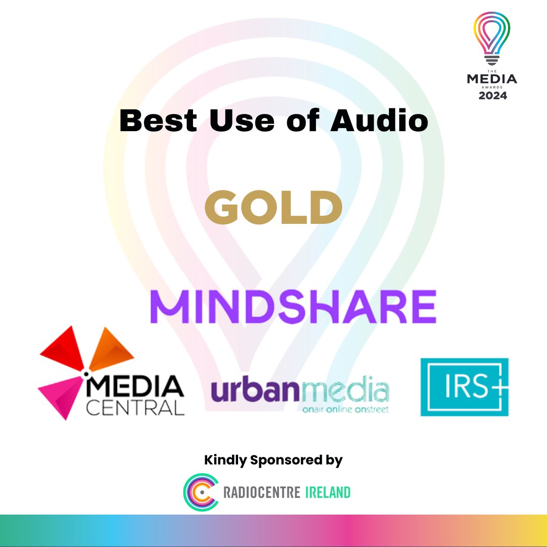 The Media Awards 2025 (@mediaawards_irl) on Twitter photo <a href="/MindshareIRL/">MindshareIRL</a> <a href="/Failte_Ireland/">Fáilte Ireland</a> takes the Gold in the Best Use of Audio category at the Media Awards 2024 sponsored by <a href="/RadiocentreIE/">RadiocentreIreland</a>
Congratulations!!!!!
#mediaawards24 #awardnight #awardceremony #mediaawards #MA24 <a href="/MindshareIRL/">MindshareIRL</a> <a href="/Failte_Ireland/">Fáilte Ireland</a> takes the Gold in the Best Use of Audio category at the Media Awards 2024 sponsored by <a href="/RadiocentreIE/">RadiocentreIreland</a>
Congratulations!!!!!
#mediaawards24 #awardnight #awardceremony #mediaawards #MA24
