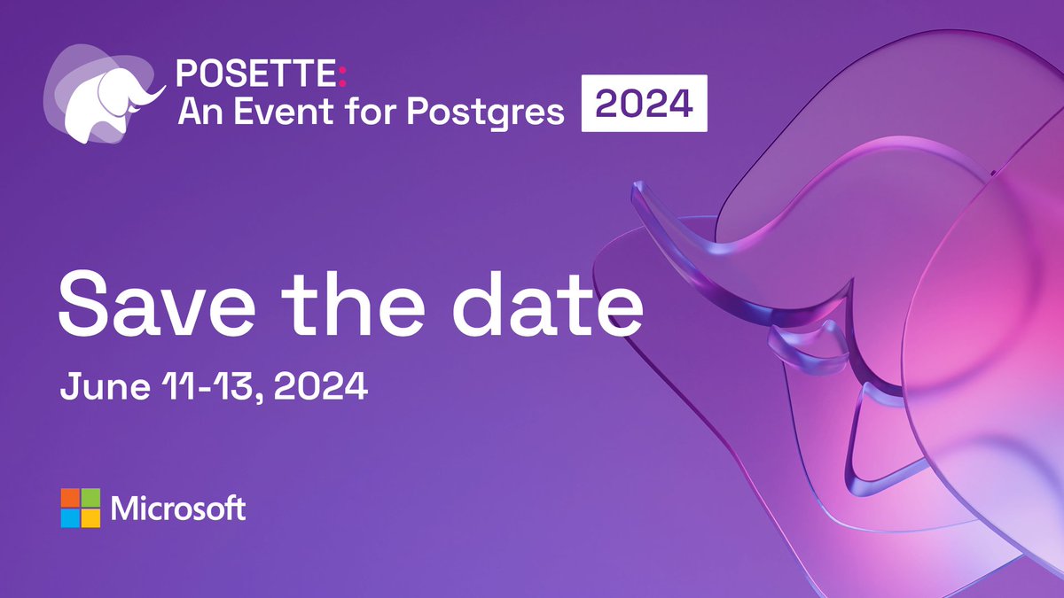 #PosetteConf 2024 Speaker Drop 💥
Check out our 44 #PostgreSQL speakers this year here:
citusdata.com/posette/2024/s…