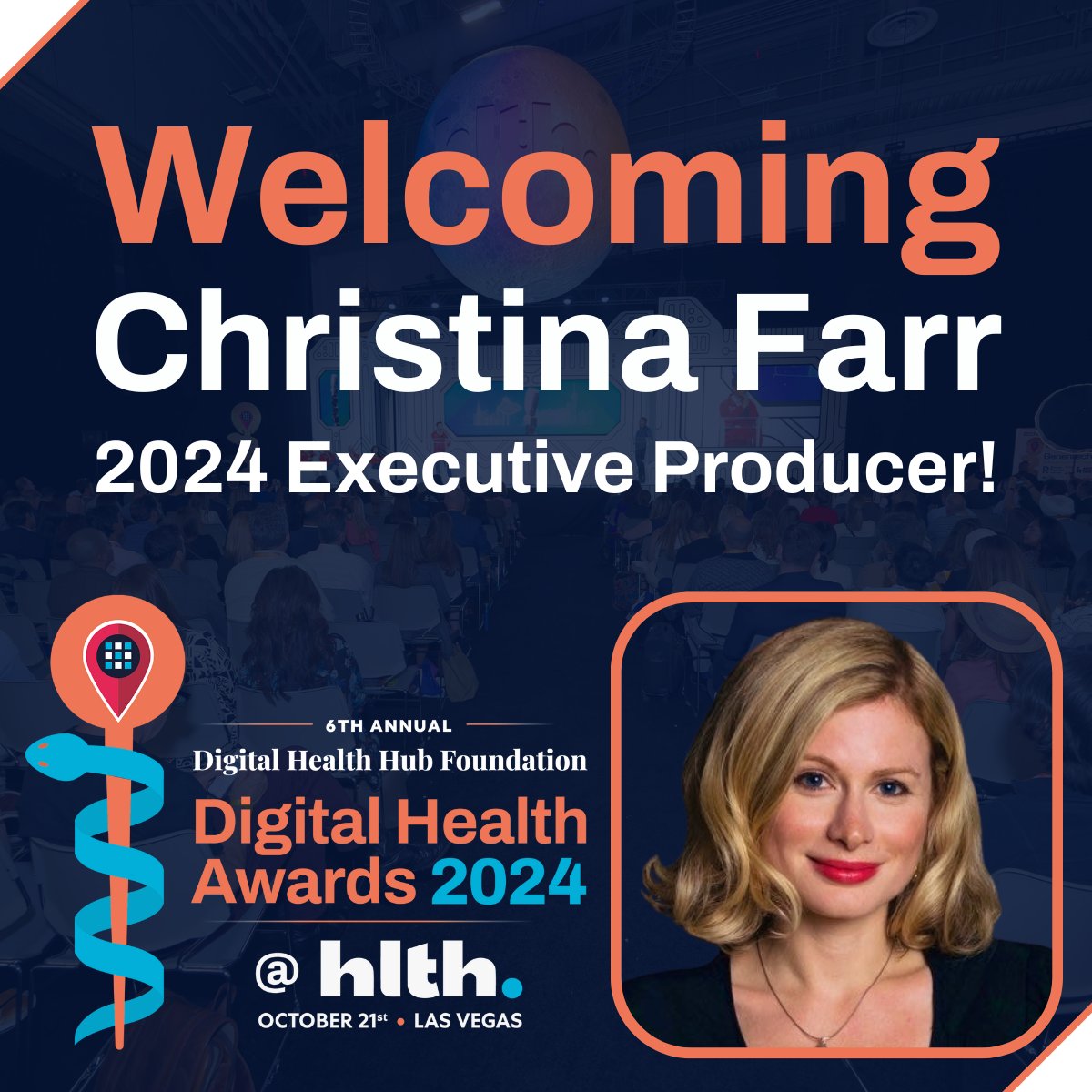 We are so excited to welcome @chrissyfarr as an Executive Producer for our 2024 Digital Health Award show at @HLTHEVENT ! Christina is a health-tech investor, advisor and author of 'Second Opinion'. She has been the co-chair of Fortune's Brainstorm Health conference since 2022…