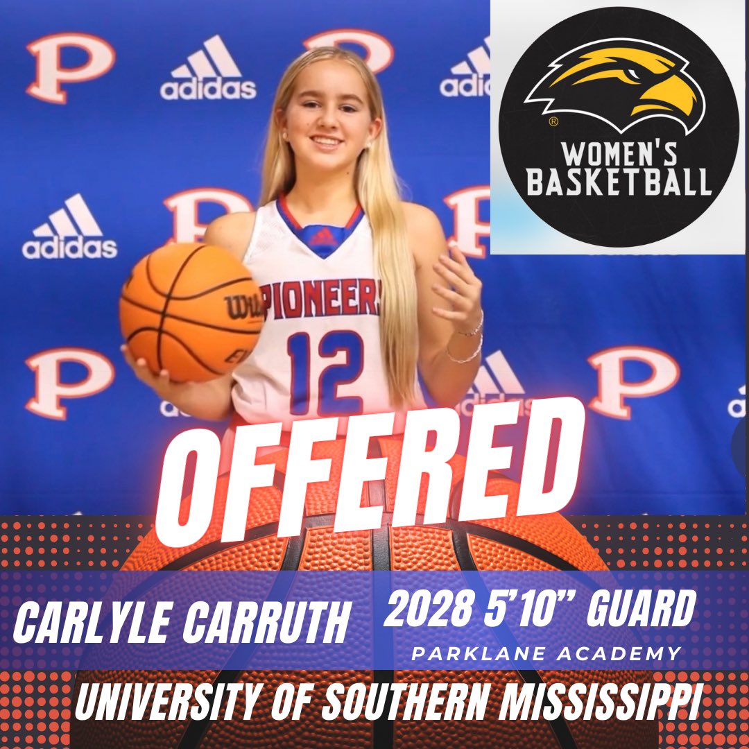 Humbled and blessed to receive my 1st D1 offer from @SouthernMissWBB! @CoachMcNelis @JessBarbes10 @CoachFarris54 @MackGardner @ConnorMcNelis THANK YOU for believing in me! I will keep working! AGTG! SMTTT! 💛🖤 @Parklane_Sports @ALSoStarz @CoachKOstreet @evgeeker @SocialSportsMs…
