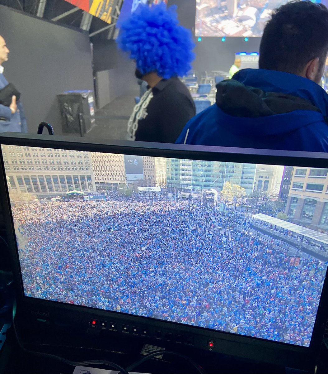 Photo from one of our security cameras. 150k fans on hand here in Detroit. 2 hours to go