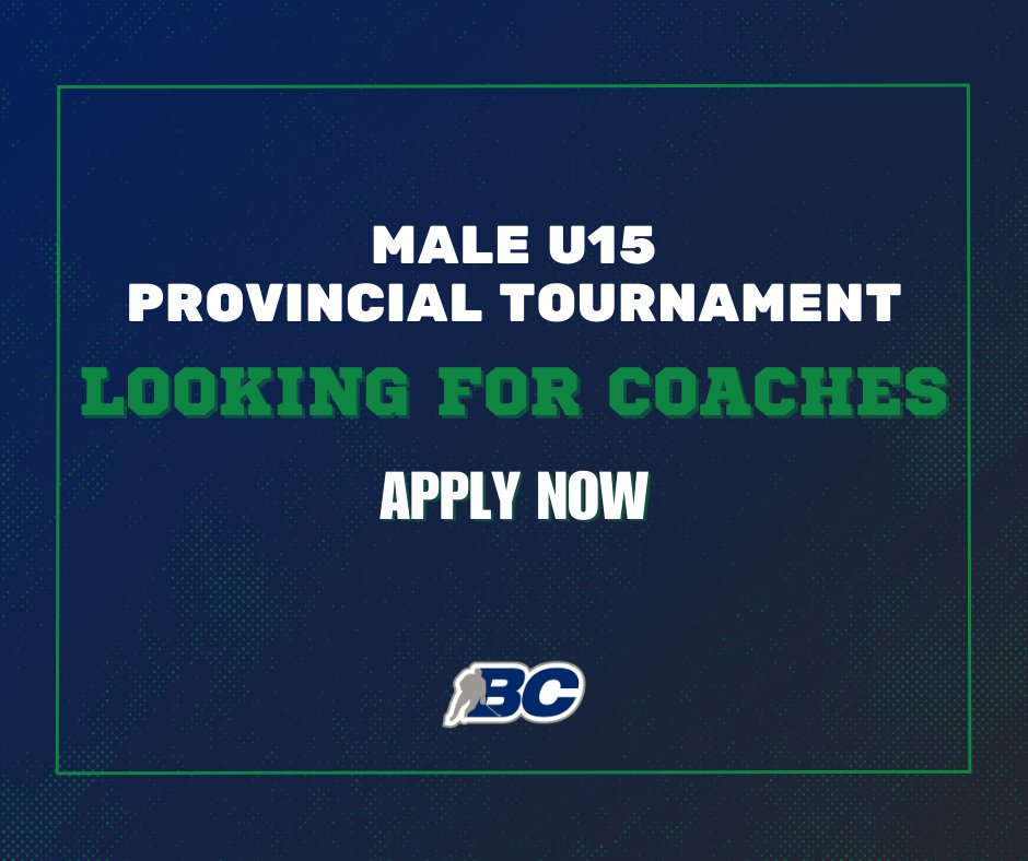 COACHES CALL!! BC Hockey's Program of Excellence is looking for a few more coaches for the Male U15 Provincial Tournament. Be a part of shaping the next generation of hockey by applying here: form.jotform.com/223636418532052