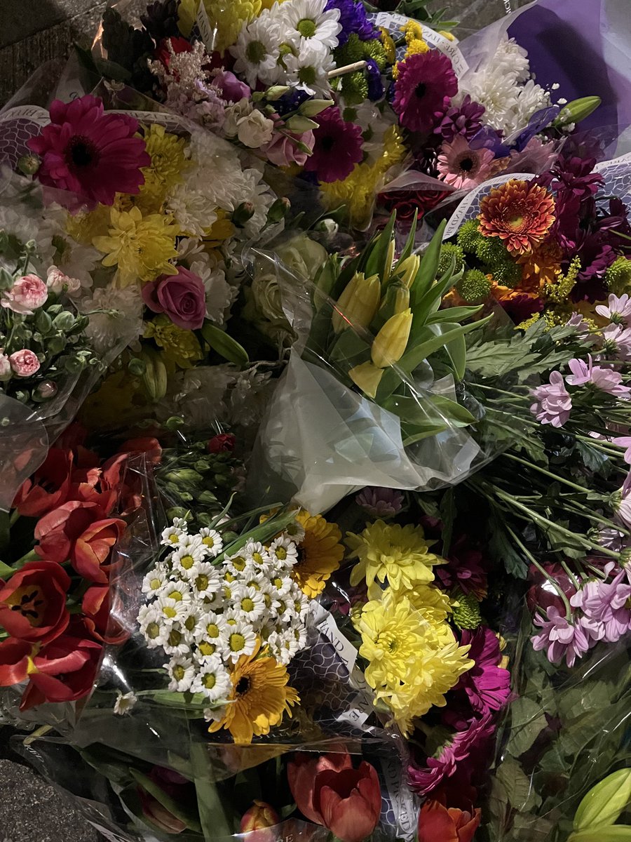 More and more flowers all day today, and candles tonight in Dun Laoghaire, left by friends, neighbours, fellow IADT students, local residents, and passersby as a mark of respect to 22 year-old Greta Price-Martin. Heartbreaking❤️