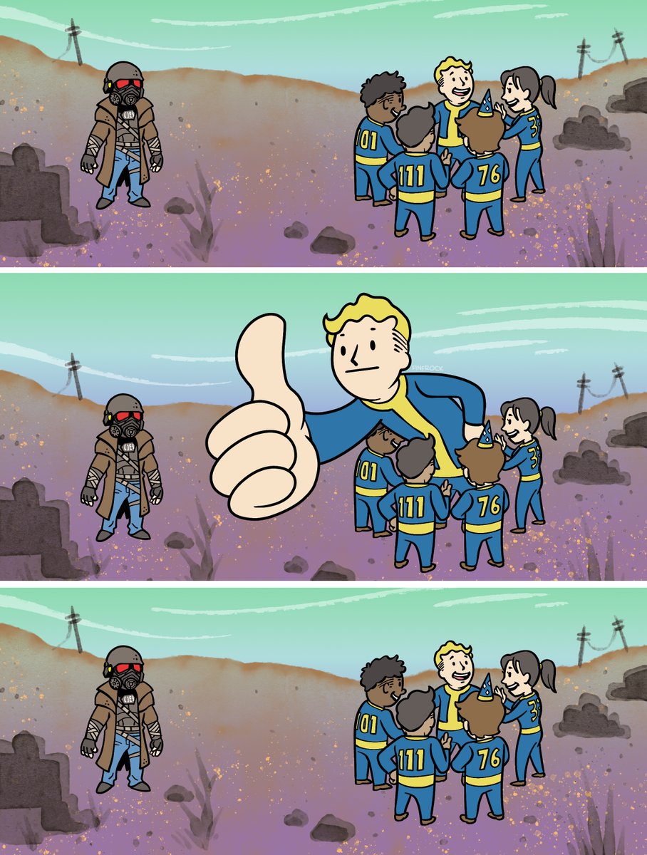 ZackFinfrock's tweet photo. As a genuine fan of #FalloutNewVegas, the last few weeks of #Fallout discourse has me feeling like this: https://t.co/35wbN6K81E