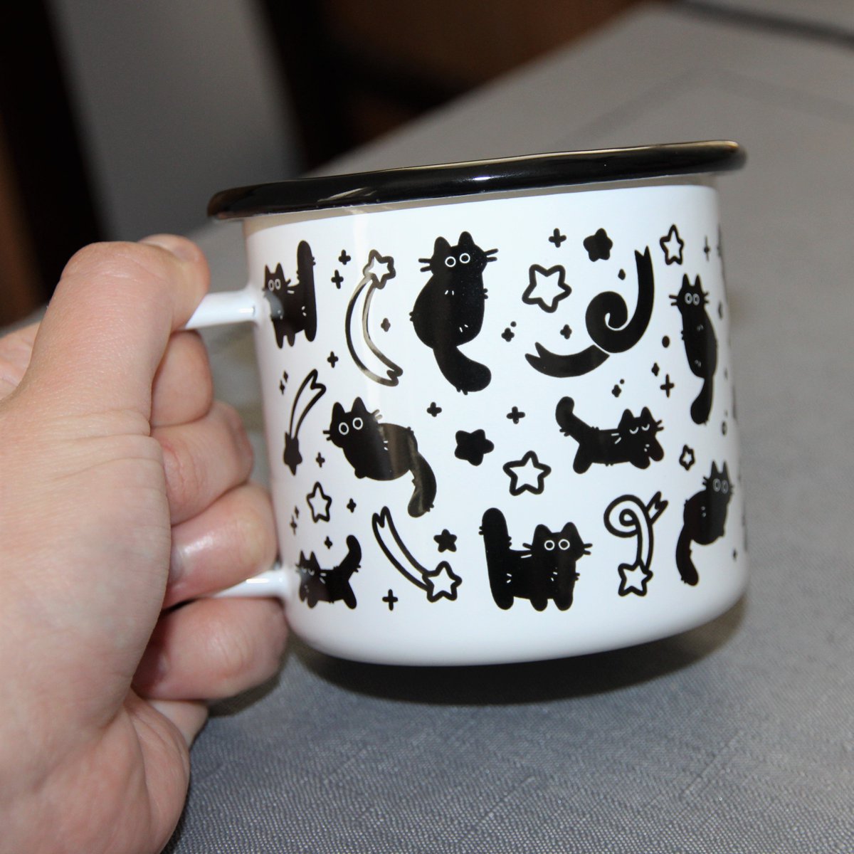 I got more black cat mugs!