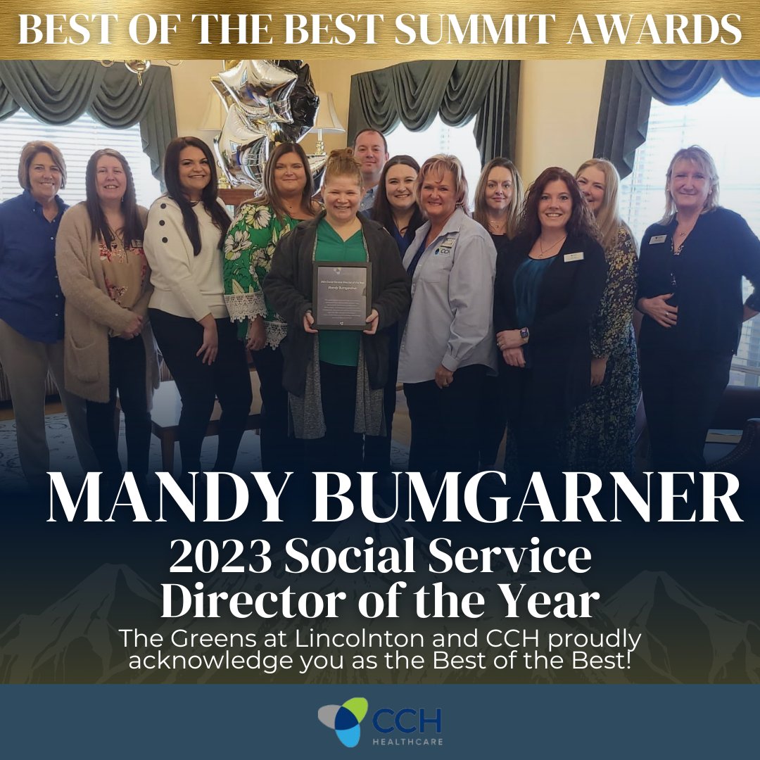 🎉 Let's raise a cheer for Mandy Bumgarner, the shining star of social services! 🌟 She's been crowned the 2023 Social Service Director of the Year at the prestigious Best of the Best Summit Award! 🏆 🥳 #SocialServiceExcellence #BestoftheBest #MakingADifference