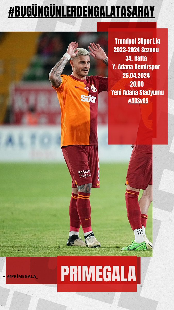 #BugünGünlerdenGALATASARAY
#SenSampiyonOlacaksın 
#KONSANTRASYON 
#Hedef24 
#Galatasaray