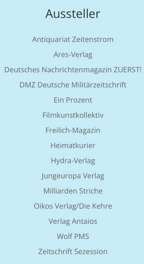 Lange war es ruhig geworden um #Höcke|s völkischen Thinktank .
Am 11./12.5. versucht sein Strohmann Thorsten Weiß eine rechte Buchmesse in #Berlin aufzuziehen. Mit dabei sind einschlägige faschistische und rechtsextreme Verlage der Neuen Rechten und Identitären Bewegung.
1/2