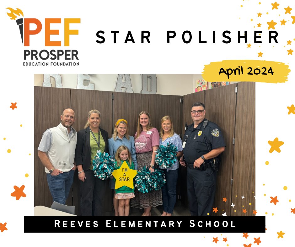 We're so grateful to have you in our Reeves community, Ms. Cooley. The students love you, and you always motivate them to do their very best. Congratulations, you are the April Star Polisher! 🌟 #starpolisher #amazingteachers #ReevesElementary