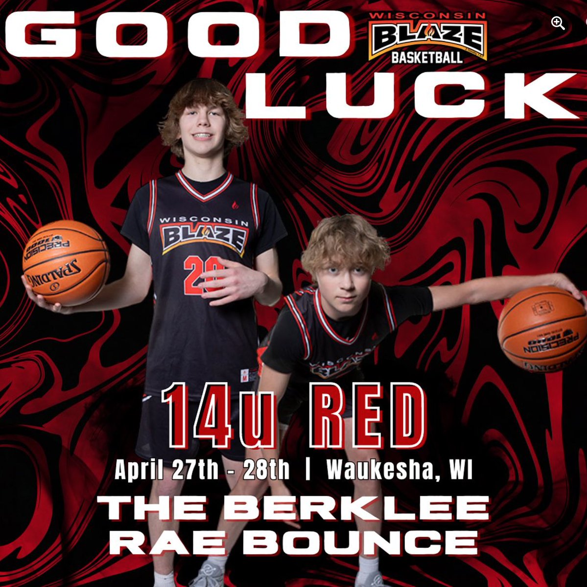 Good luck to our 14U and 15U boys teams playing in the Hawkeye City Challenge and The Berklee Rae Bounce tourneys this weekend! #wisconsinblaze #betheflame🔥