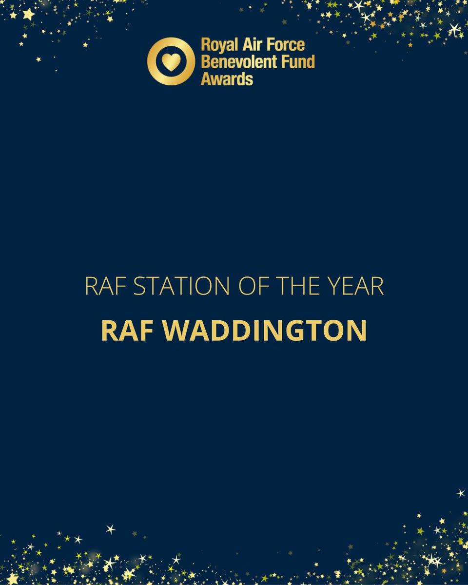 Our highly coveted ‘RAF Station of the Year’ award has just gone to the very deserving @RAFWaddington at tonight’s #RAFBFAwards. Thank you to @MBDAGroup who have continued to support our awards ceremony by sponsoring the RAF Station of the Year award👏